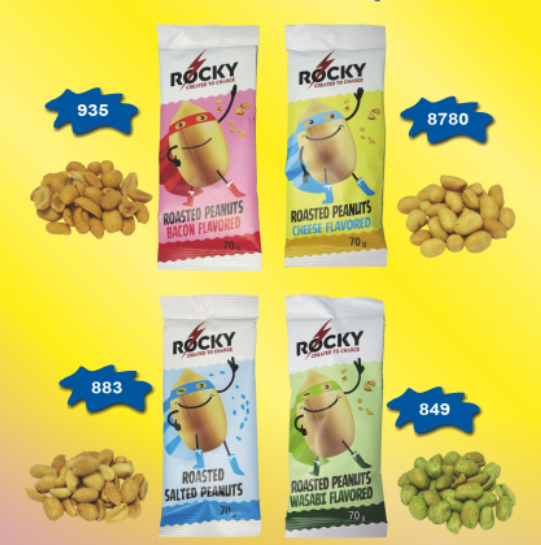 Rocky pražené arašídy různé druhy, 70g Varianta: Solené