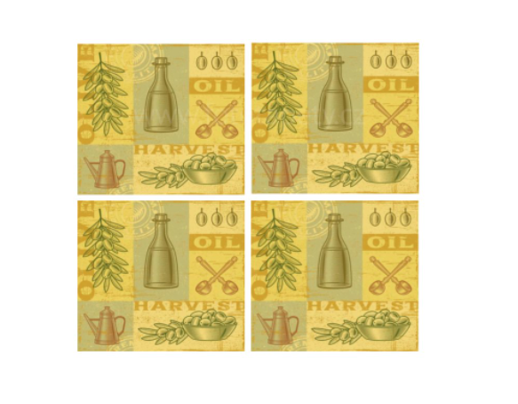 Sada 4 podložek s korkovým podkladem 10,5 x 10,5cm - různé druhy Varianta: Károvaný vzor