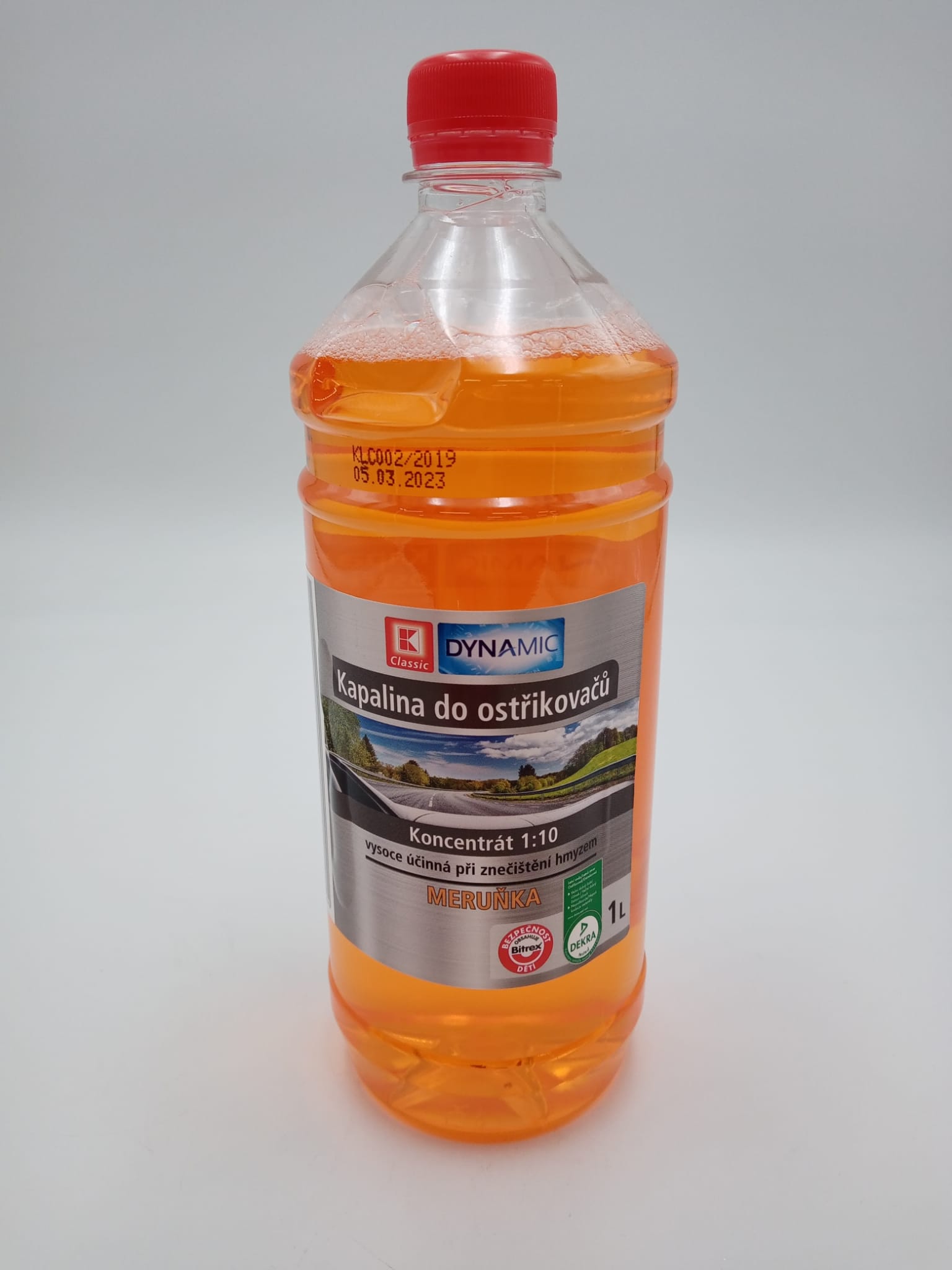 Dynamic Kapalina do ostřikovačů, koncentrát 1:10, meruňka 1L