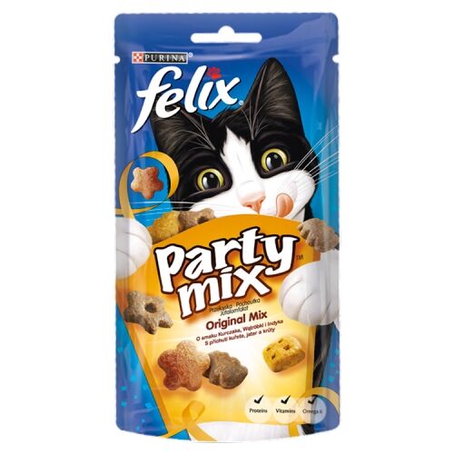 Purina Felix Party originál mix 60 g kuře, játra, krůta