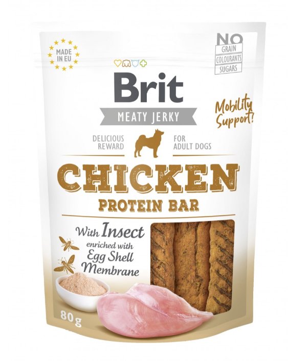 Brit kuřecí tyčinka s hmyzím proteinem a membránou vaječné skořápky, 80g