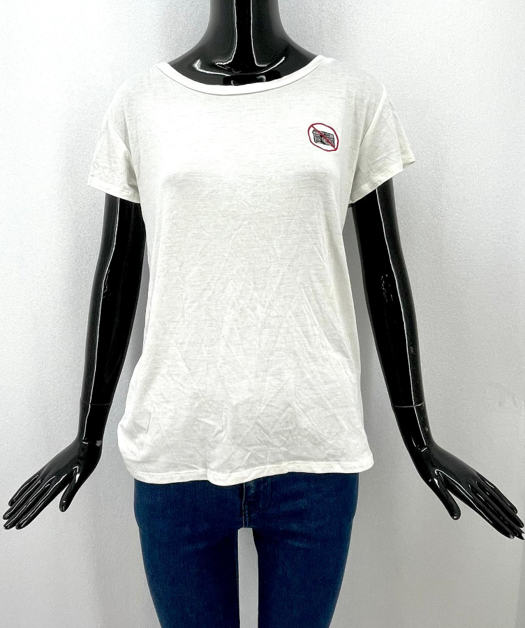 Dámské tričko Sadie & Sage s nášivkou - bílé Velikosti XS-XXL: M