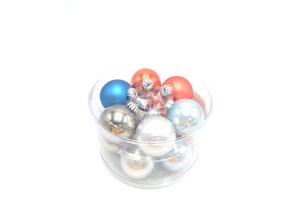 Krebs & Sohn Set 12 ks vánočních skleněných ozdob - koule ø 5cm - barevné