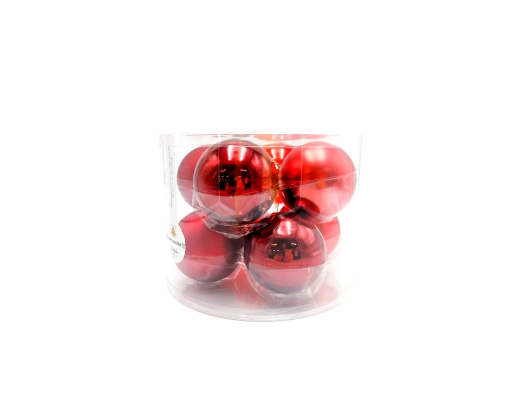Riffelmacher Set 8 ks vánočních skleněných ozdob - koule ø 8 cm - červené