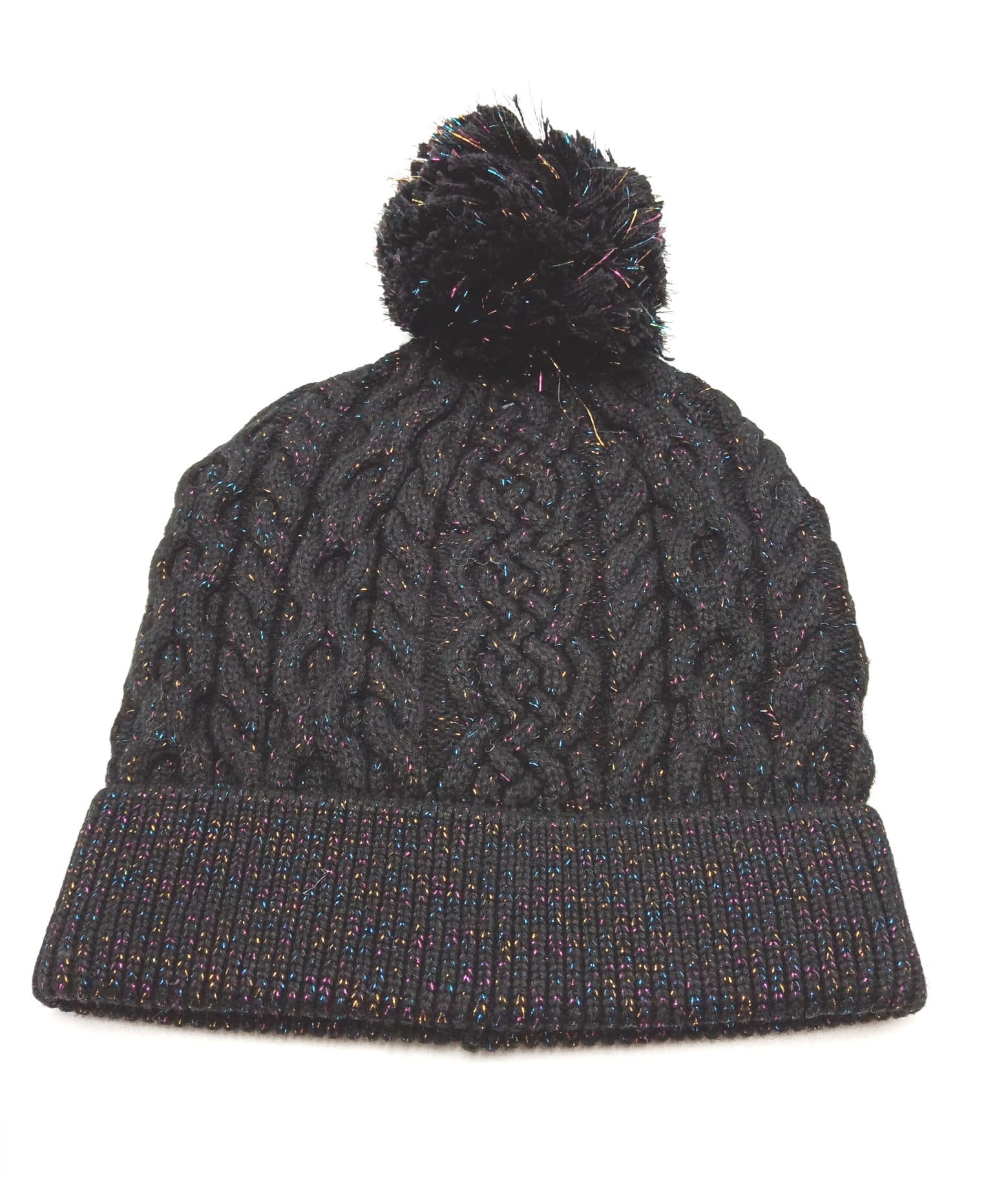 Dámská pletená čepice s bambulí OODJI, černá