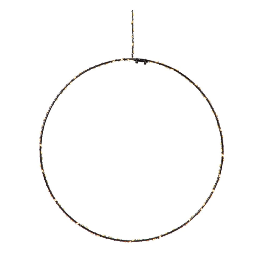 Černá vánoční závěsná světelná dekorace Markslöjd Alpha Circle, výška 30 cm