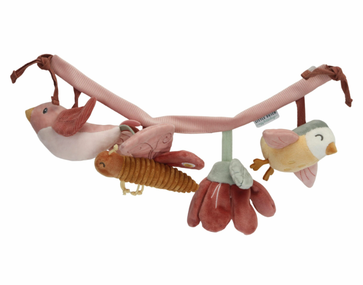 DĚTSKÝ ŘETĚZ NA AUTOSEDAČKU LITTLE DUTCH, KVĚTINY A MOTÝLI