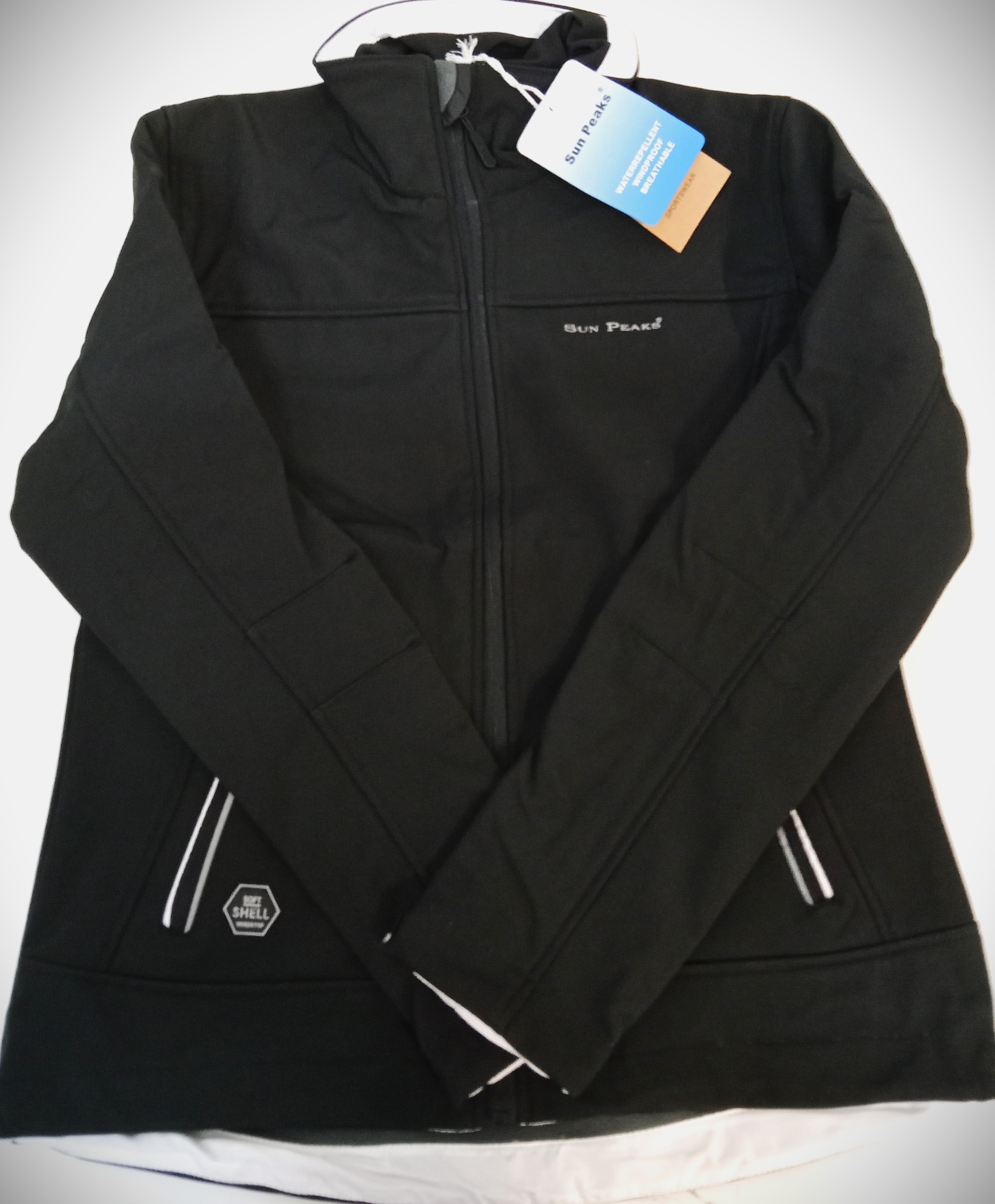 SUN PEAKS DÁMSKÁ SOFTSHELLOVÁ BUNDA ČERNÁ/BÍLÁ Velikosti XS-XXL: S