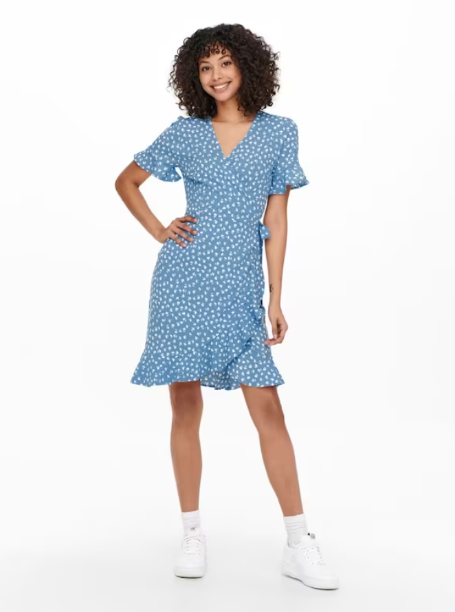 Dámské zavinovací šaty ONLY - modrá, vel. 36