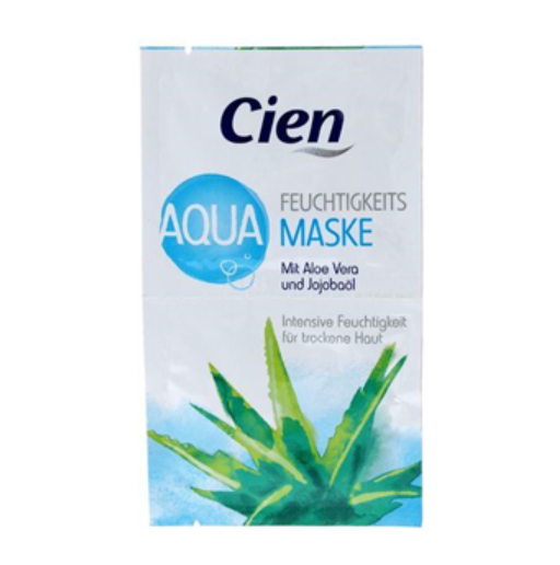 HYDRATAČNÍ MASKA ​​CIEN AQUA s výtažkem Aloe Vera a jojobovým olejem, 2x8ml