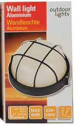 Kulaté nástěnné svítidlo 60W - venkovní