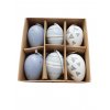 Velikonoční vajíčka k zavěšení, 6 kusů, modrá barva