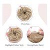 Příčesek do vlasů s gumičkou, popelavá blond a bleichblond