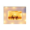 Dřevěný fotorámeček s LED osvětlením bílý 25,5 x 20 cm