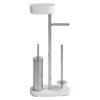 Stojan na toaletní papír se štětkou z nerezové oceli v bílo-stříbrné barvě Rivazza – Wenko