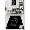 Koberec Abstract Faces 160 x 230 cm černý  Rozbale(v)no, může být lehce zašpiněné - lze vyčistit