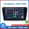 Multimediální přehrávač s Androidem, GPS, RDS, WIFI, SWC, 2+32GB RAM pro Mazdu 3 2003-2009  Nové