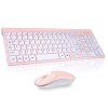 Ultra tenká bezdrátová klávesnice a myš – růžová