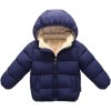 Dětská zateplená bunda s kapucí tmavě modrá