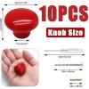 Retro keramické kulaté knopky do skříní 32 mm, červené, 10 ks  Nové