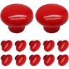 Retro keramické kulaté knopky do skříní 32 mm, červené, 10 ks  Nové