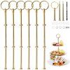 Sada 6 zlatých kovových tyčí pro 2–3patrové etažéry
