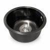 Mini kulatý nerezový dřez Ø25 cm, černý s přepadem