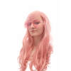 Dlouhá růžová paruka s brýlemi 70 cm