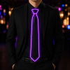 Svítící LED kravata fialová