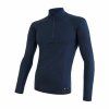2416 sensor merino df panske triko dl rukav zip deep blue