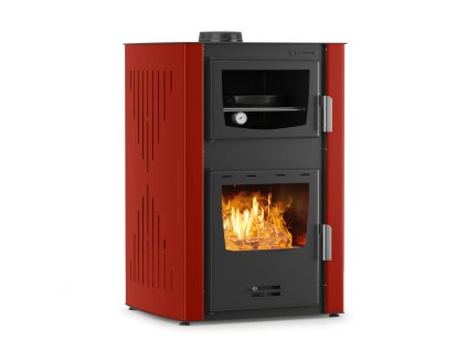 Krbová kamna červená s teplovodním výměníkem a troubou 25kw ( ekodesign ) 3 copy