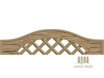 Betonový panel oblouk - mřížka jednostranný 200x30/50x4 cm - štípaný kámen - pískovec
