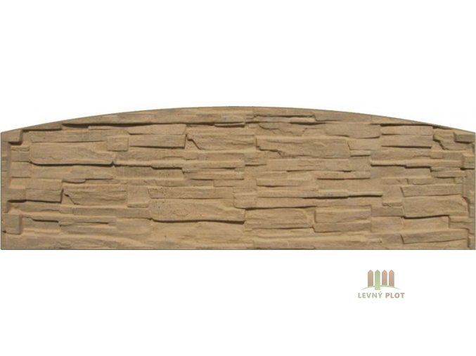 Betonový panel oblouk jednostranný 200x50-66x4 cm - štípaný kámen - pískovec