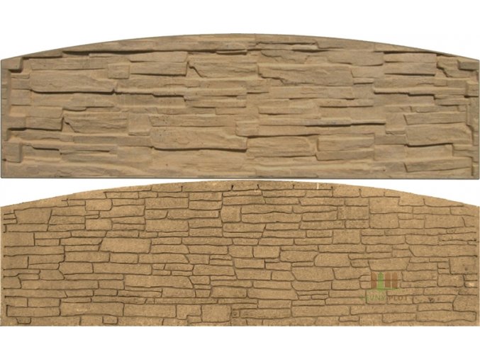 Betonový panel oblouk velký oboustranný štípaný kámen 200 x 50-66 x 4 cm - pískovec