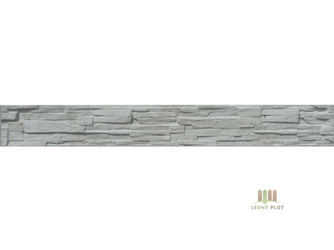 Betonový panel rovný jednostranný 200x25x4 cm - štípaný kámen - přírodní