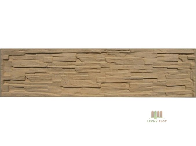 Betonový panel rovný jednostranný 200x50x4 cm - štípaný kámen - pískovec