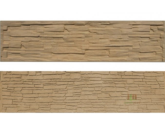 Betonový panel rovný oboustranný štípaný kámen 200 x 50 x 4 cm - pískovec