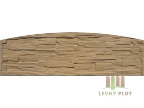 Betonový panel oblouk jednostranný 200x50-66x4 cm - štípaný kámen - pískovec