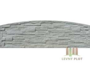 Betonový panel oblouk jednostranný 200x50-66x4 cm - štípaný kámen - přírodní