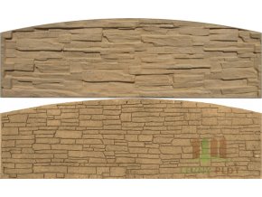 Betonový panel oblouk velký oboustranný štípaný kámen 200 x 50-66 x 4 cm - pískovec