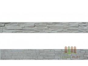 Betonový panel rovný  oboustranný štípaný kámen 200 x 25 x 4 cm - přírodní