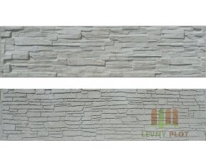 Betonový panel rovný oboustranný štípaný kámen 200 x 50 x 4 cm - přírodní