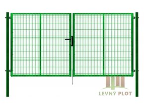 Ideal brána Pilofor š. 4108 x v. dle výběru, se zámkem, zelená RAL6005 (Výška v mm: 2045 mm)