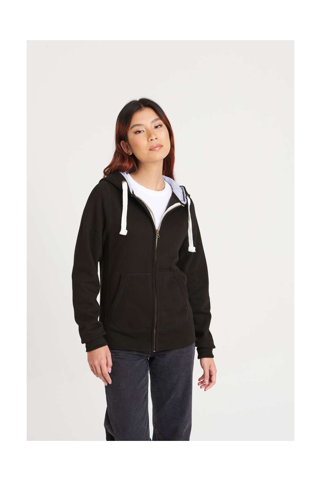 Unisex mikina kontrastní na zip Just Hoods