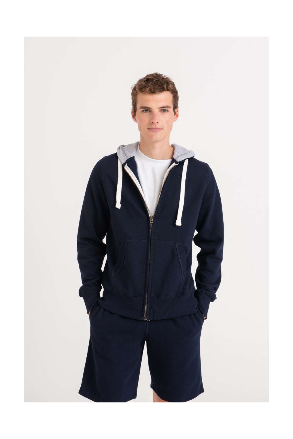 Unisex mikina kontrastní na zip Just Hoods