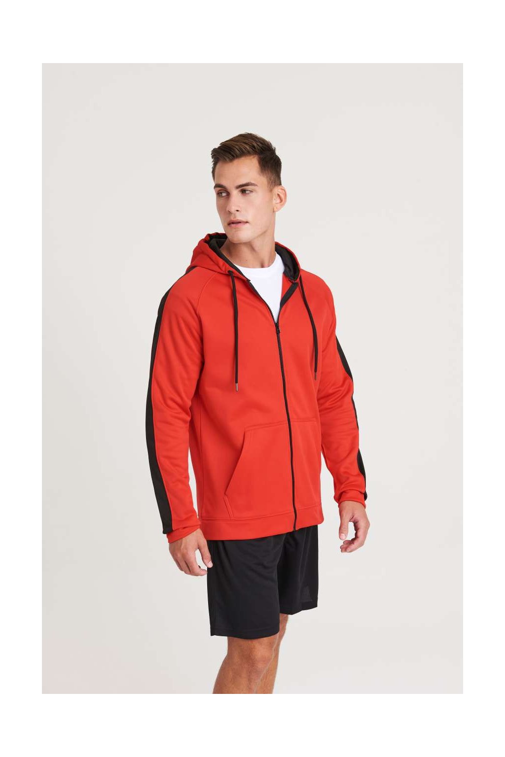 SPORTS POLYESTER ZOODIE Fire Red/Jet Black (Vyberte barvu ohnivá červená / tryskáčově černá, Velikost S)