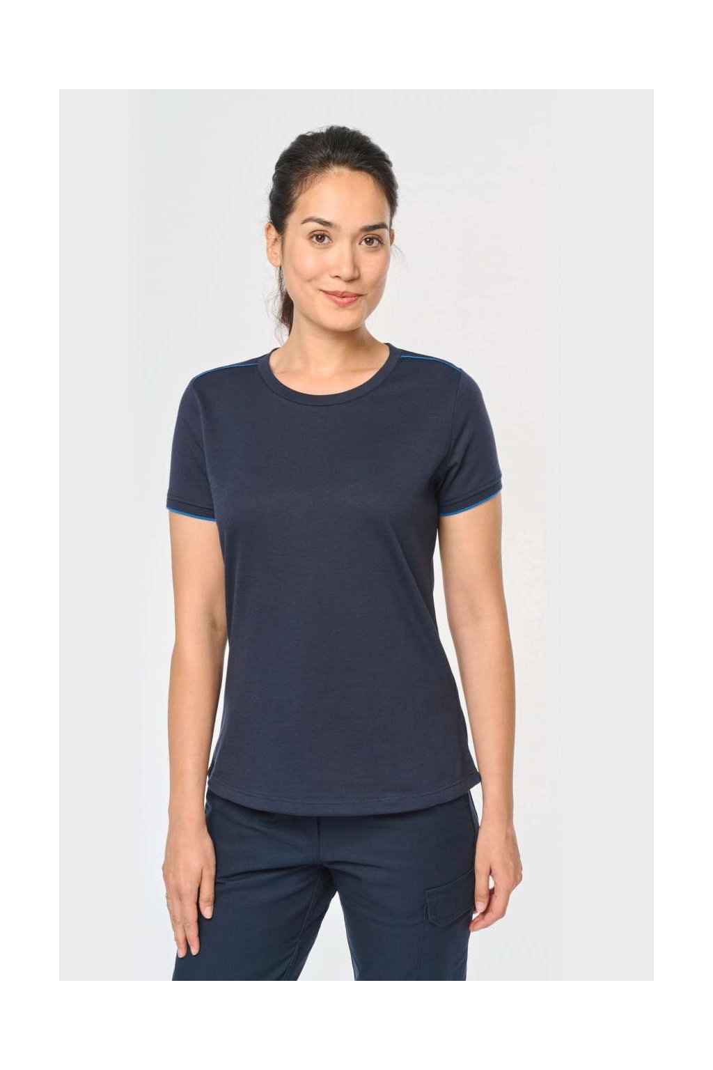 LADIES SHORT-SLEEVED DAYTODAY T-SHIRT Black/Kelly Green (Vyberte barvu černá / Kelly zelená, Velikost XS)