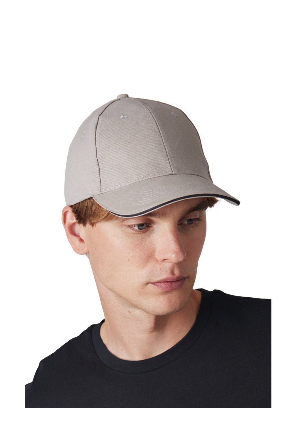 CAP WITH CONTRASTING SANDWICH PEAK - 6 PANELS Black (Vyberte barvu černá, Velikost U)