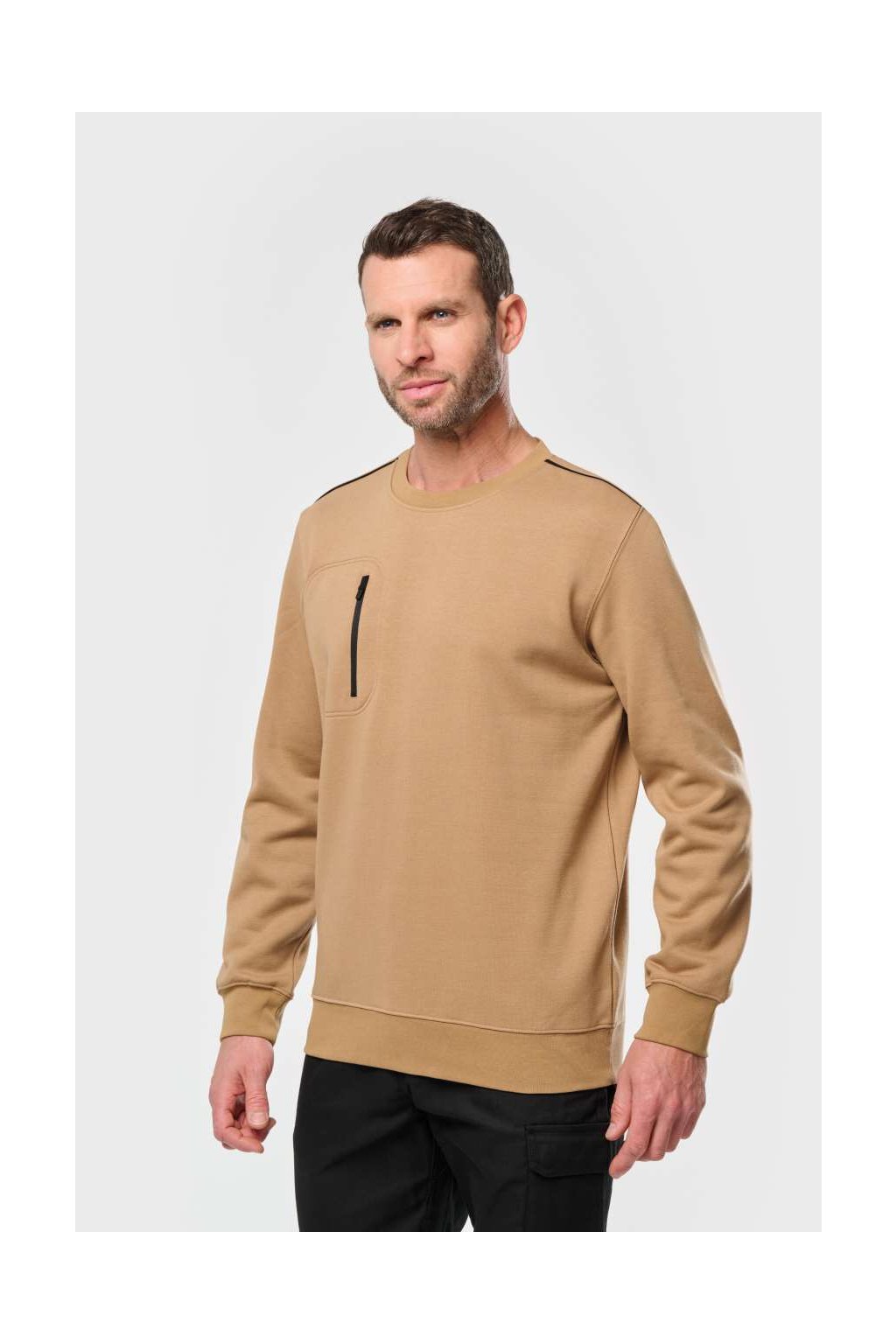 UNISEX DAYTODAY CONTRASTING POCKET SWEATSHIRT White/Navy (Vyberte barvu bílá / námořnická modrá, Velikost XS)