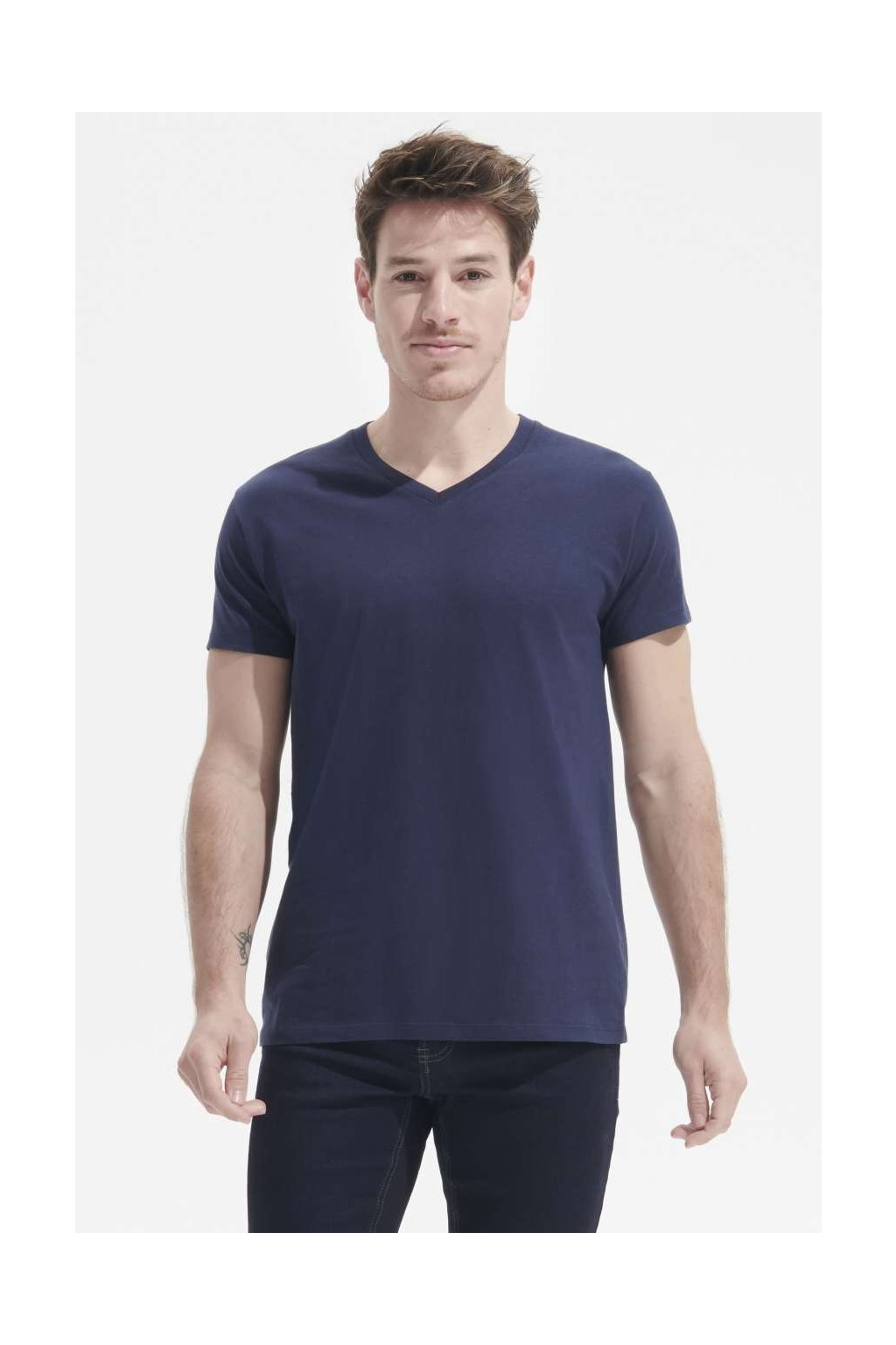 SOL'S <I>IMPERIAL</I> V MEN - V-NECK T-SHIRT Deep Black (Vyberte barvu hlubinná černá, Velikost S)